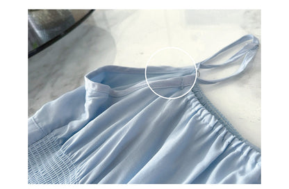 Sweet Blue Ruffled Maxi Dress Plus-size