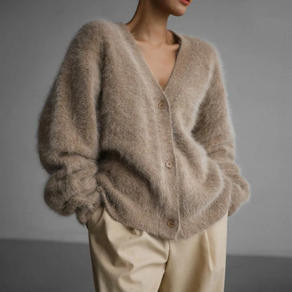 Knitted Cardigan V Nekc Loose Long Sleeve Sweater Female Autumn Winter New Cardigans