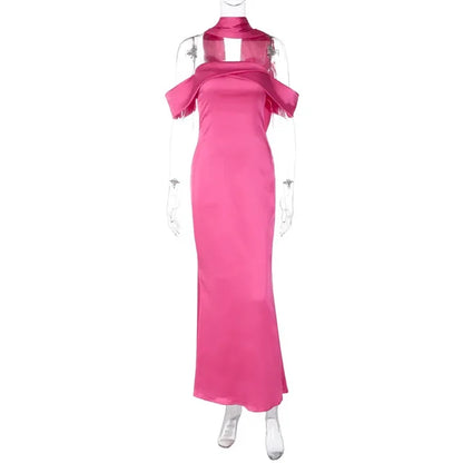 Backlesss Long Dress for Off Shoulder Sleeveless Dresses Lady Party Temperament Wedding Dress Woman