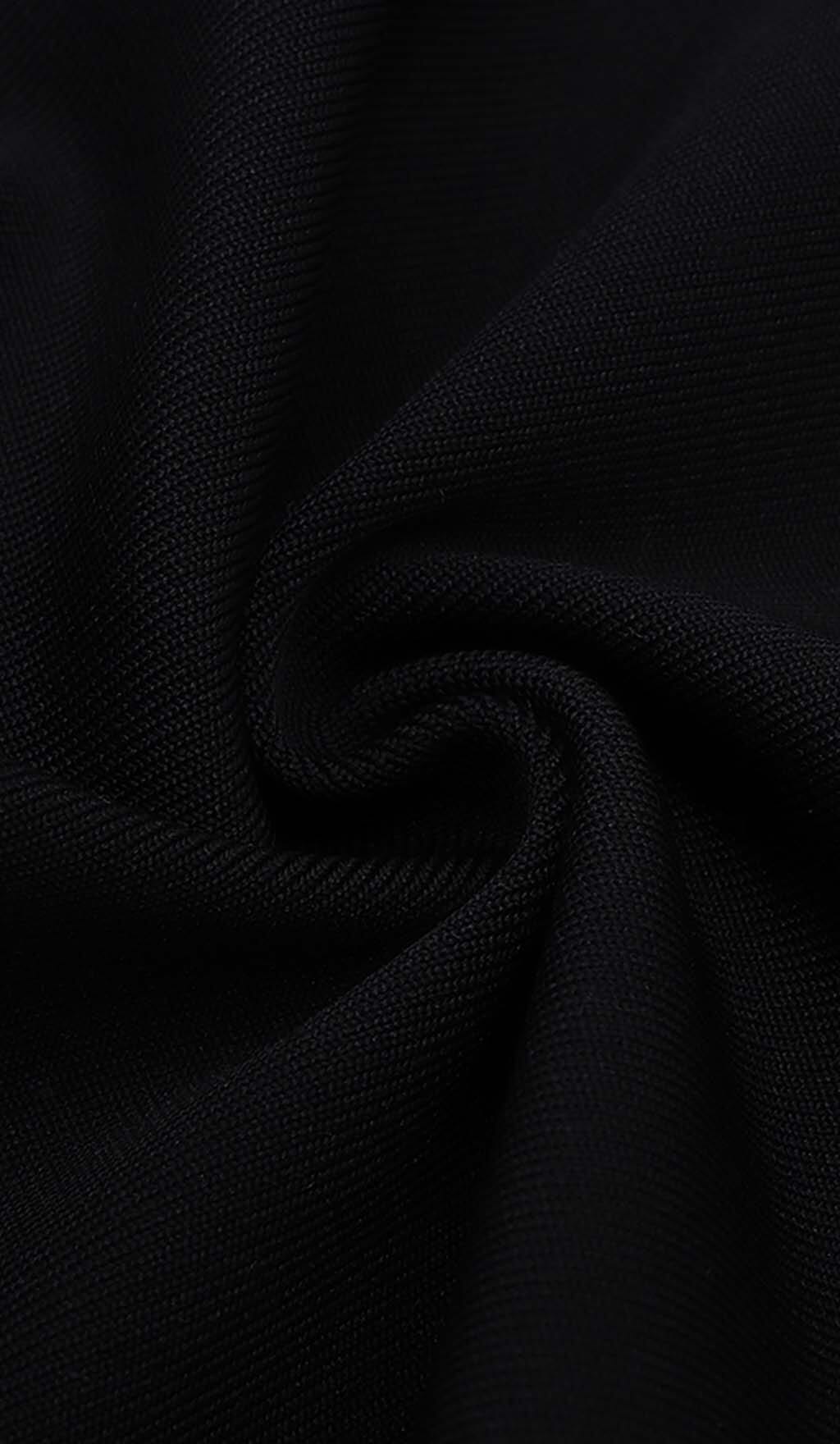 Tassel Halter Bandage Midi Dress in Black