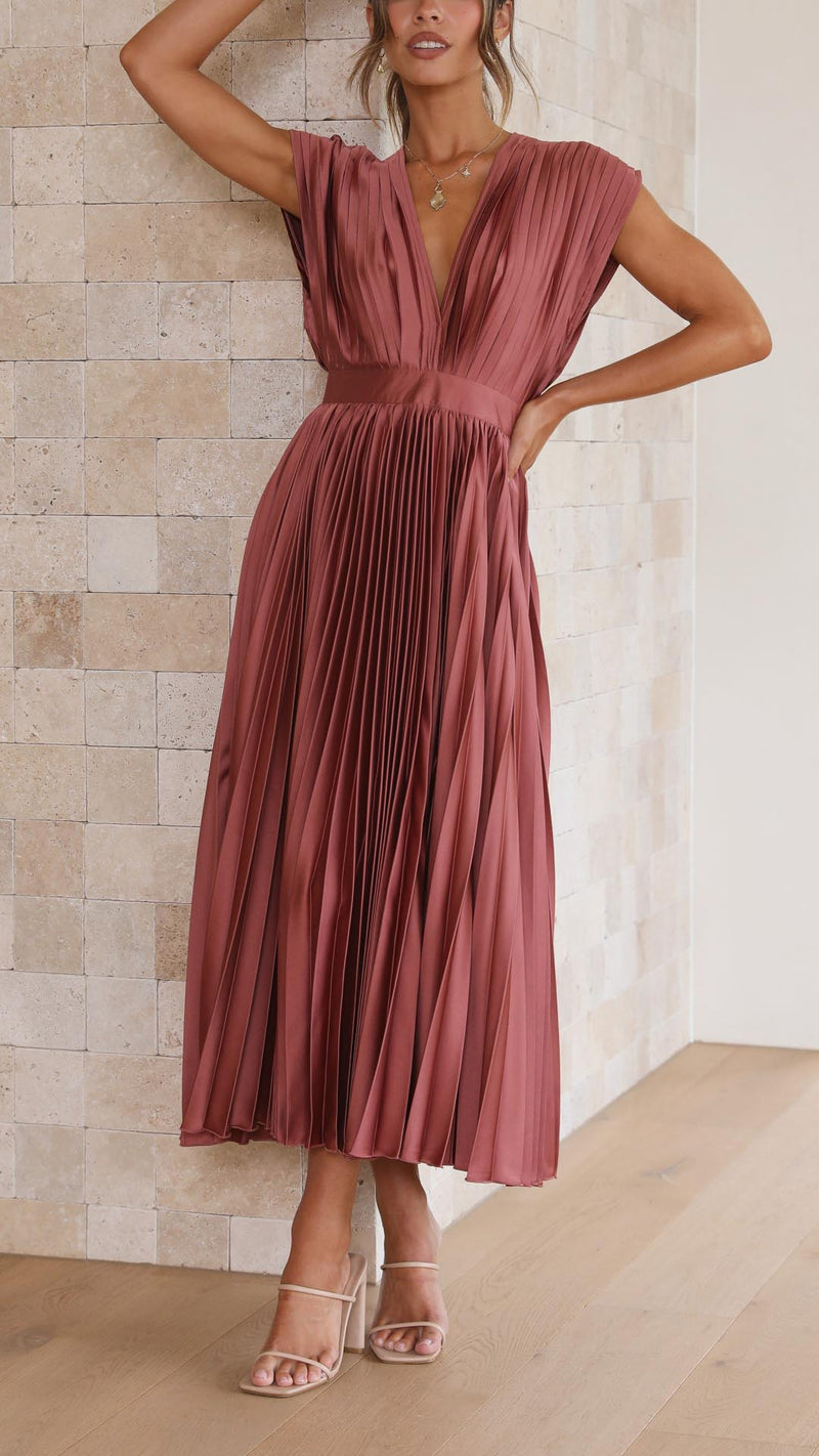 Emma | Deep V-neck Maxi Dress