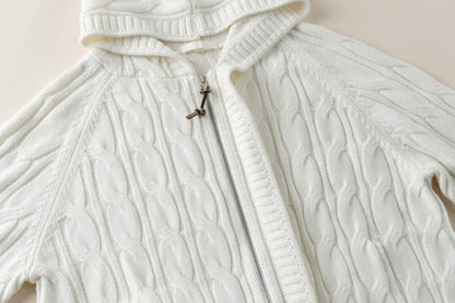 Cable Knit Hooded Cardigan