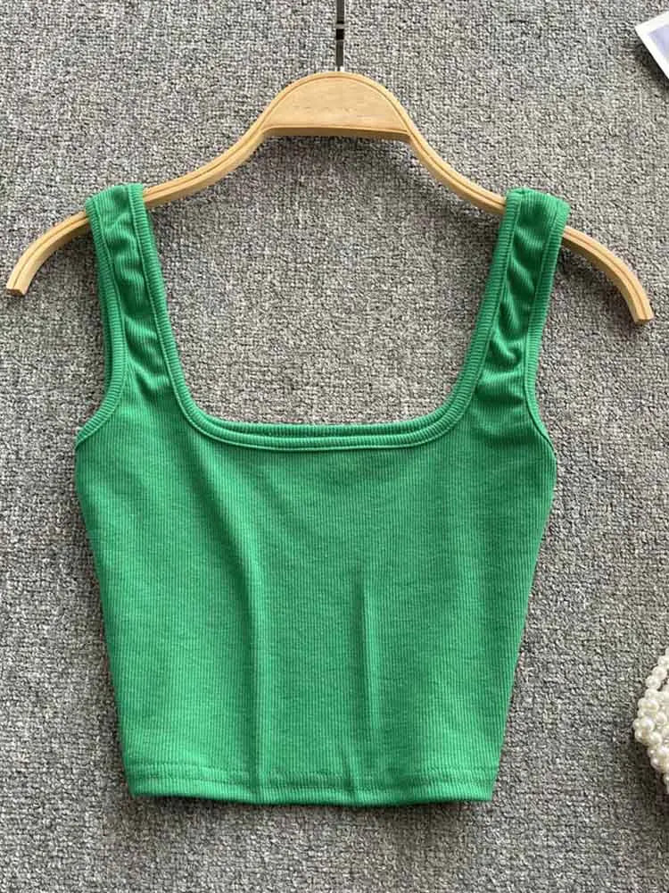 Tank Top Backless Y2k Top Slim Fit Bottoming Blouse Crop Top Sleeveless Camis Mujer