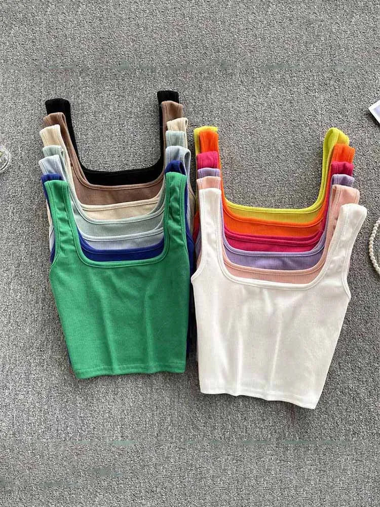 Tank Top Backless Y2k Top Slim Fit Bottoming Blouse Crop Top Sleeveless Camis Mujer