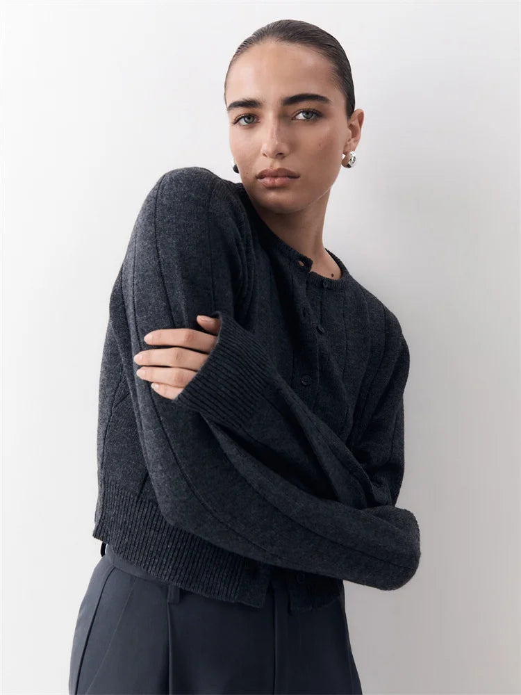 Knit Long Sleeve Loose High Waist Female Summer Cardigan