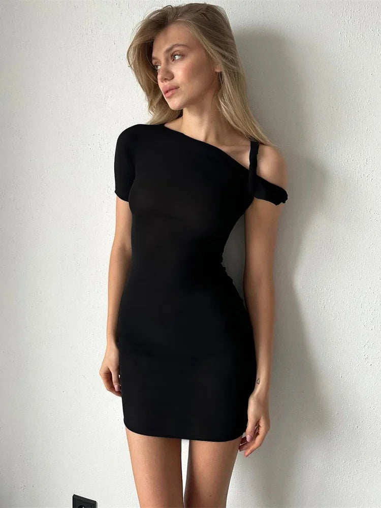 Off-shoulder Bandage Mini Dress