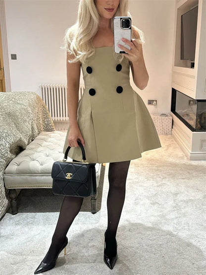 Bandeau Female Mini Dress Patchwork Slim Backless High Waist Off-shoulder Dress Bodycon Dress
