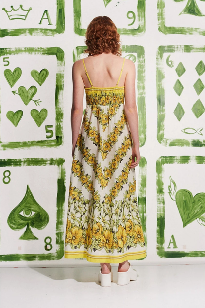 Tristane Spaghetti Maxi Dress in Yellow