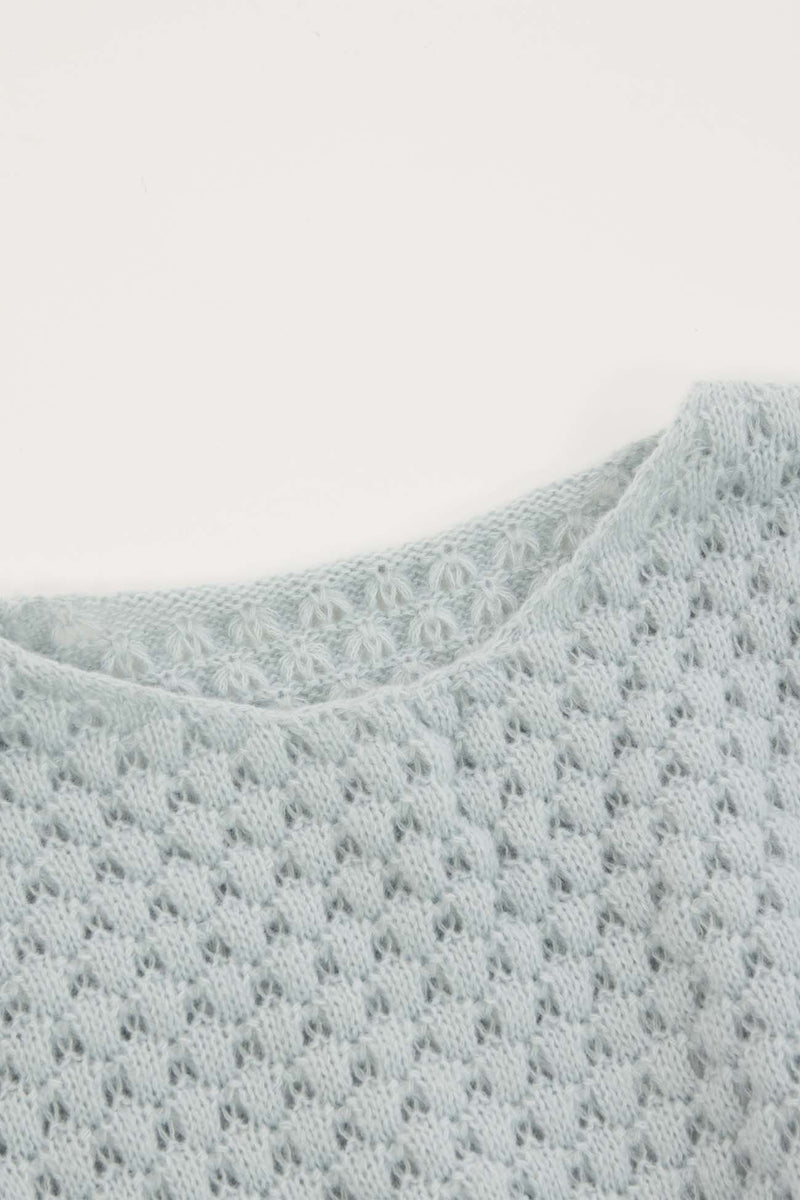 U Neck Cinched Waist Knitted Mini Dress