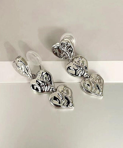 Unique Silk Metal Alloy Love Drop Earrings