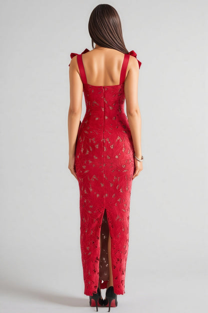 Fiona Red Bow Maxi Dress