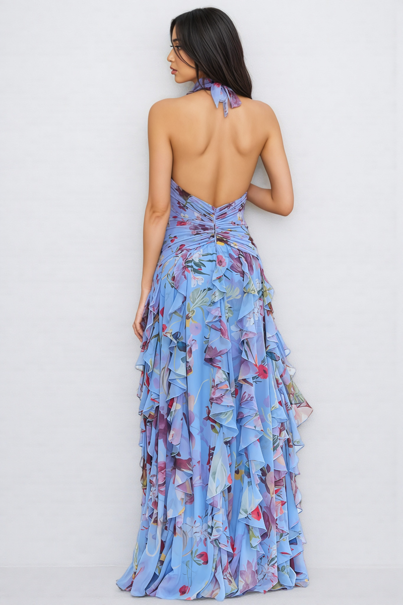 Debby Cut-out Pleated Maxi Dress