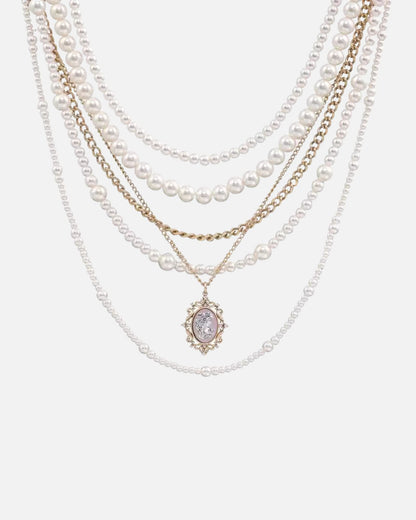 Yasmine Layered Retro Pendant Necklace