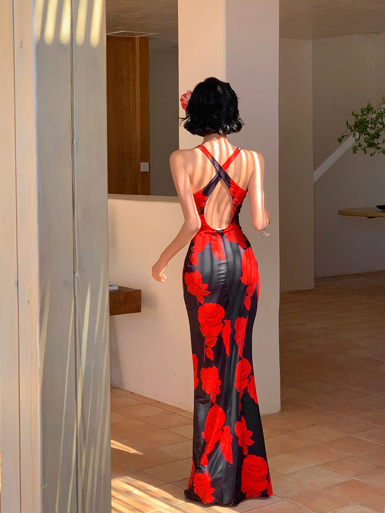 Vacation Cross-back Maxi Dress