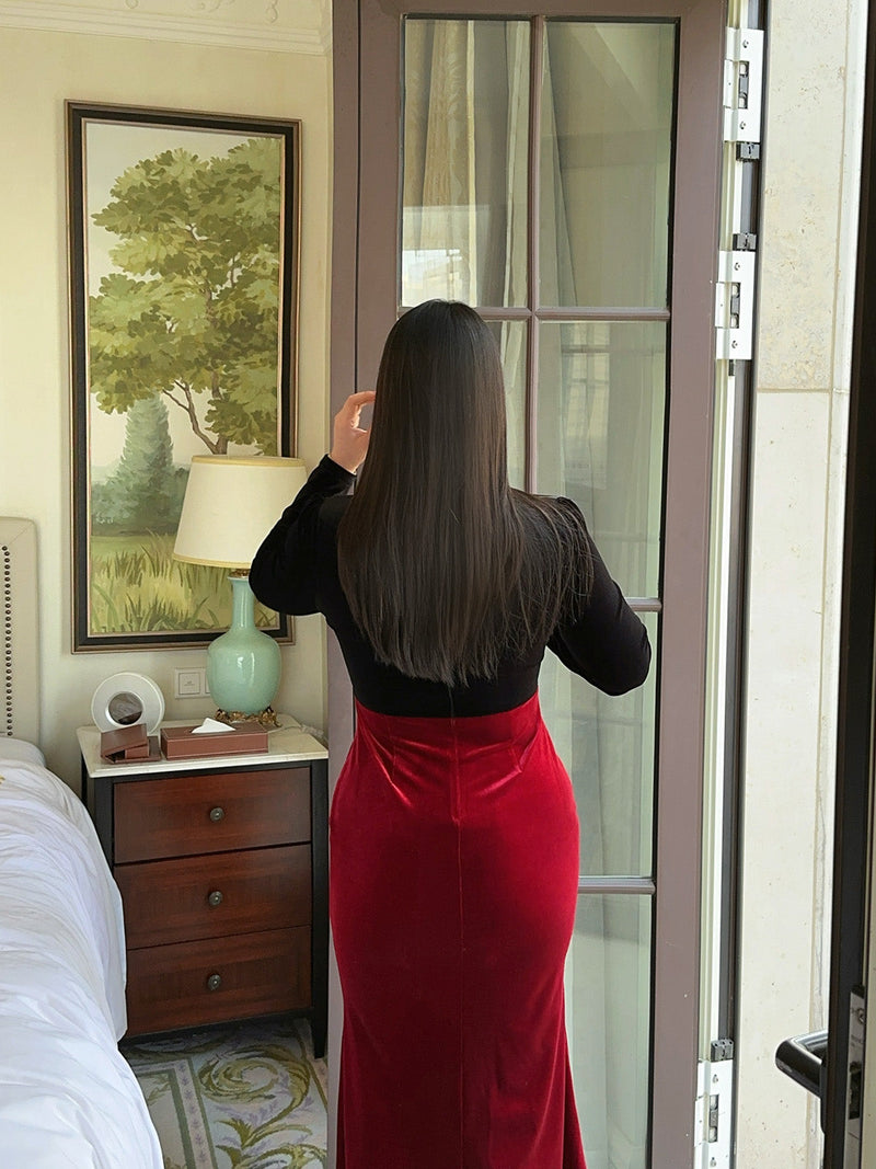 Velvet Rose Maxi Dress Plus-size