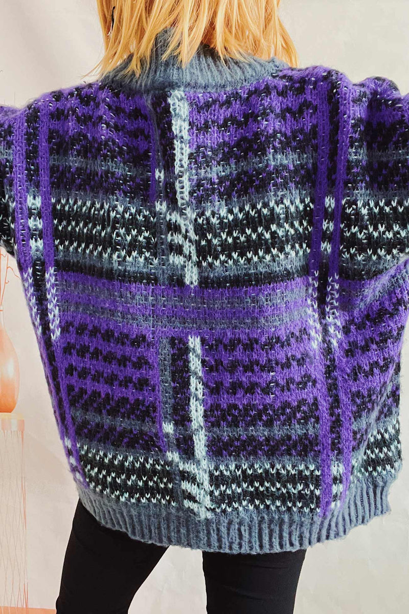 Contrast Striped Cardigan