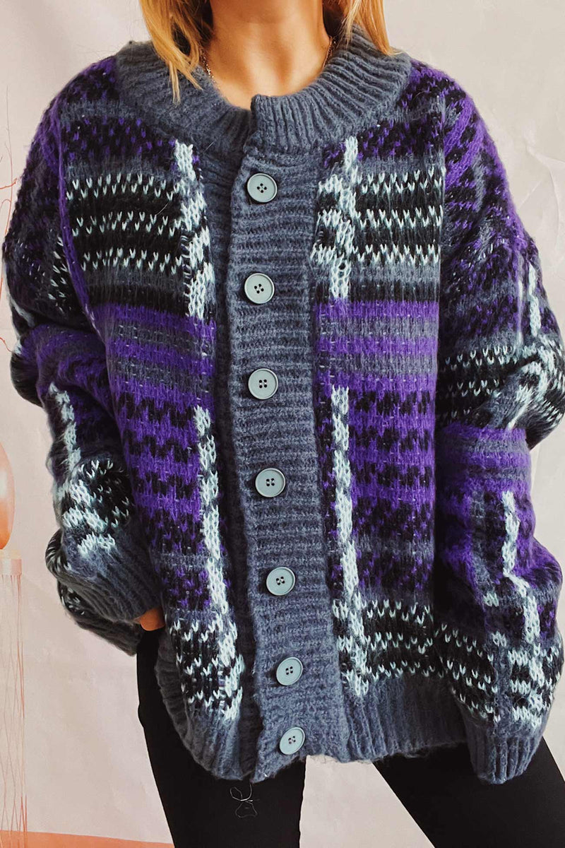 Contrast Striped Cardigan