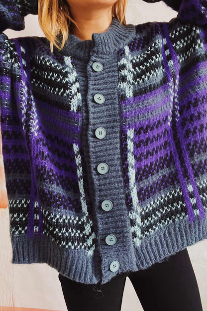 Contrast Striped Cardigan