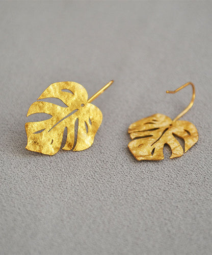 Hot Gold Leaf 14k Gold Copper Stud Earrings
