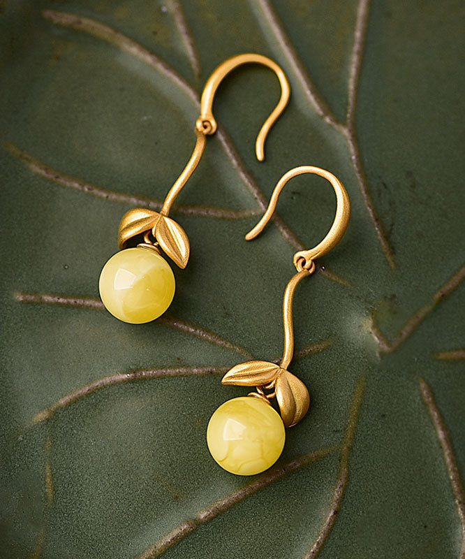 Gold Stelring Silver Overgild Beeswax Drop Earrings