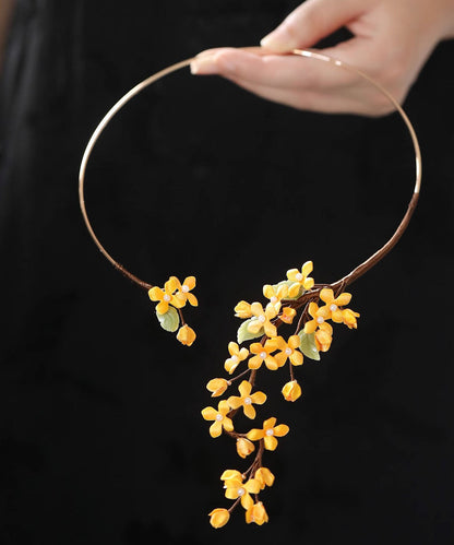 Orange Alloy Osmanthus Hairpin