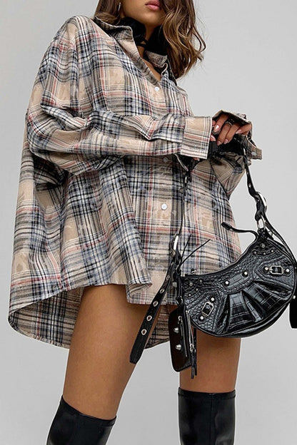 Plaid Oversized Blouse