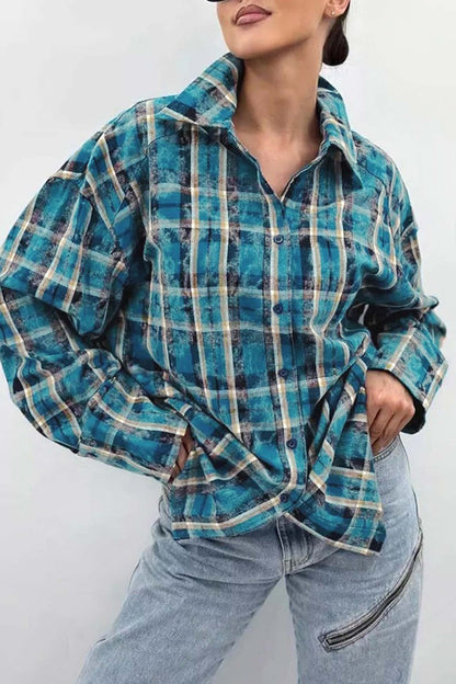 Plaid Oversized Blouse