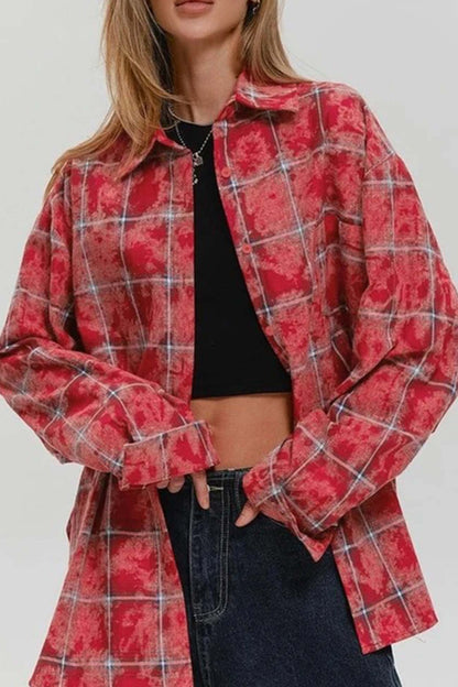 Plaid Oversized Blouse