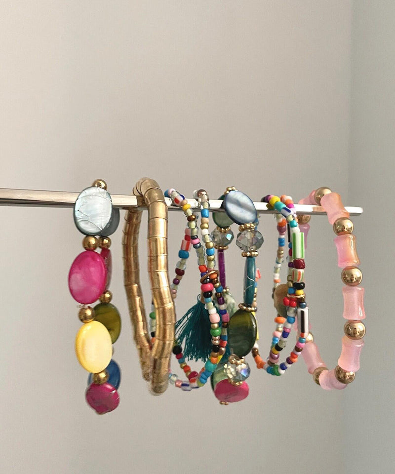 Rainbow Ally Weave Bead Bracelet Eight-piece Set