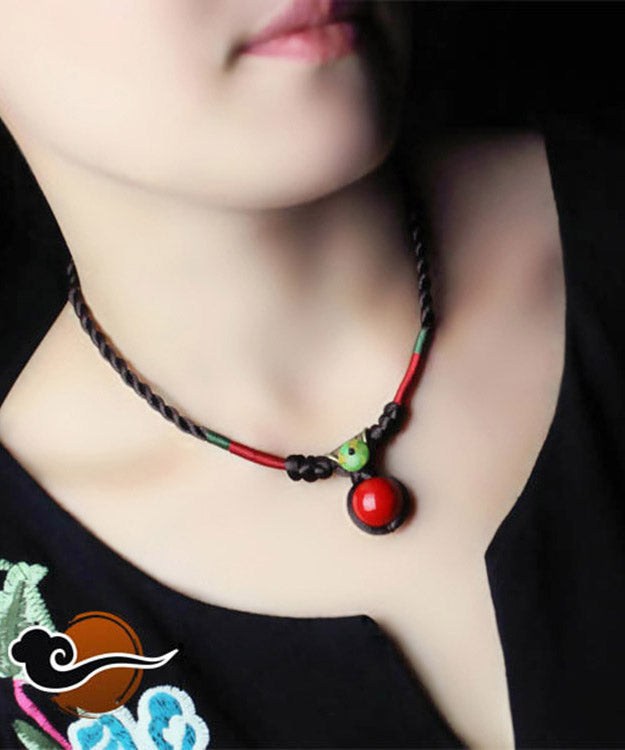 Red Gem Stone Pendant Necklace