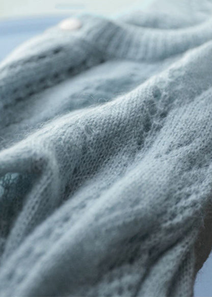 Sky Blue Oversized Chunky Knit Cardigan Spring Oo014