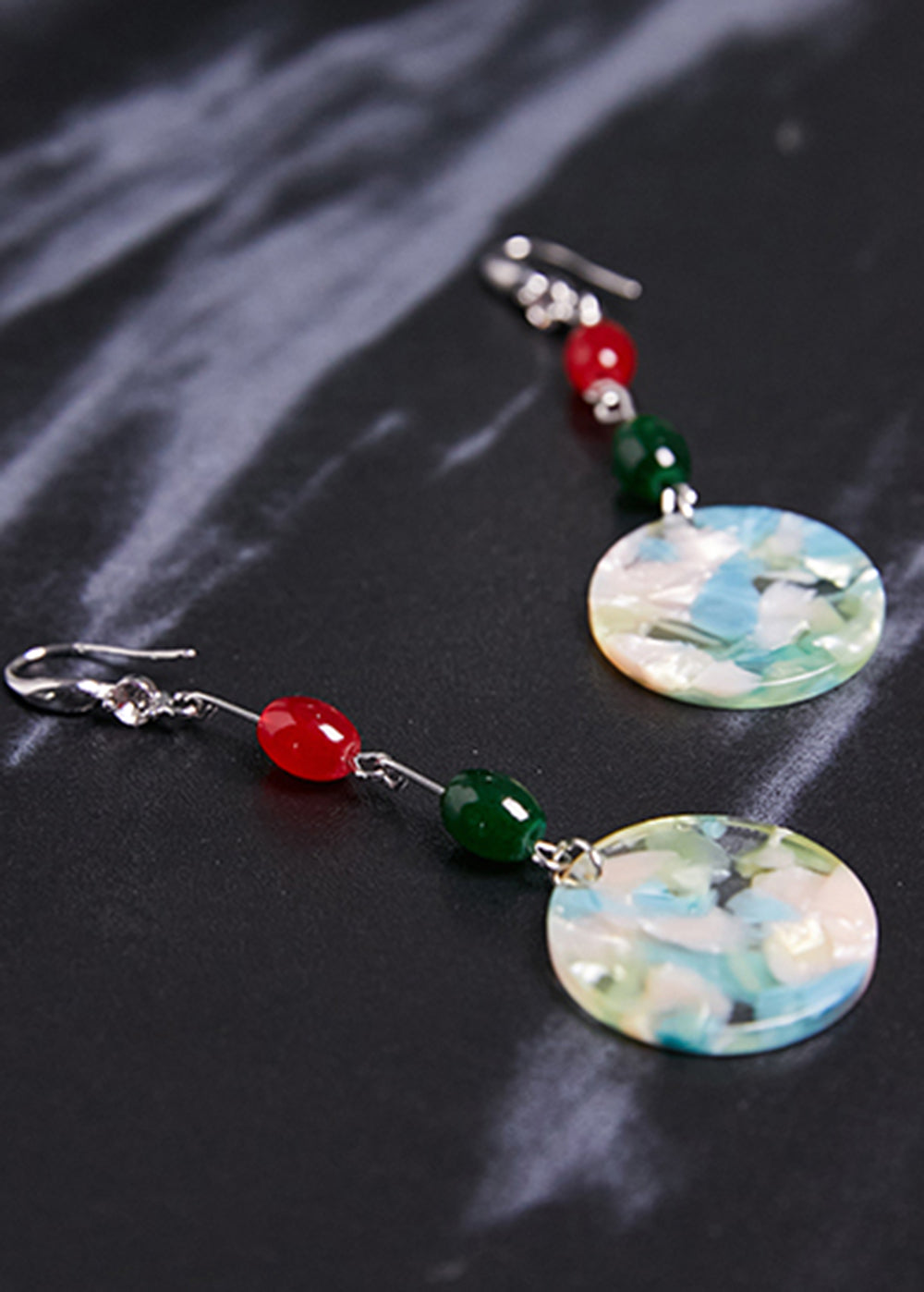 Turquoise Collocation Coral Acrylic Drop Earrings