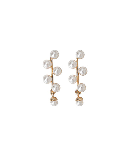 White Alloy Pearl Stud Earrings Ly1784