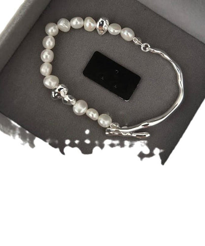 Vogue Gold Colorblock Copper Alloy Pearl Bracelet