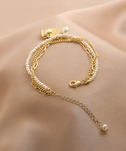 Vogue Gold Metal Alloy Pearl Graphic Love Tassel Charm Braceletfine Silk Sterling Silver Broken Silver Gypsophila Necklace Et008