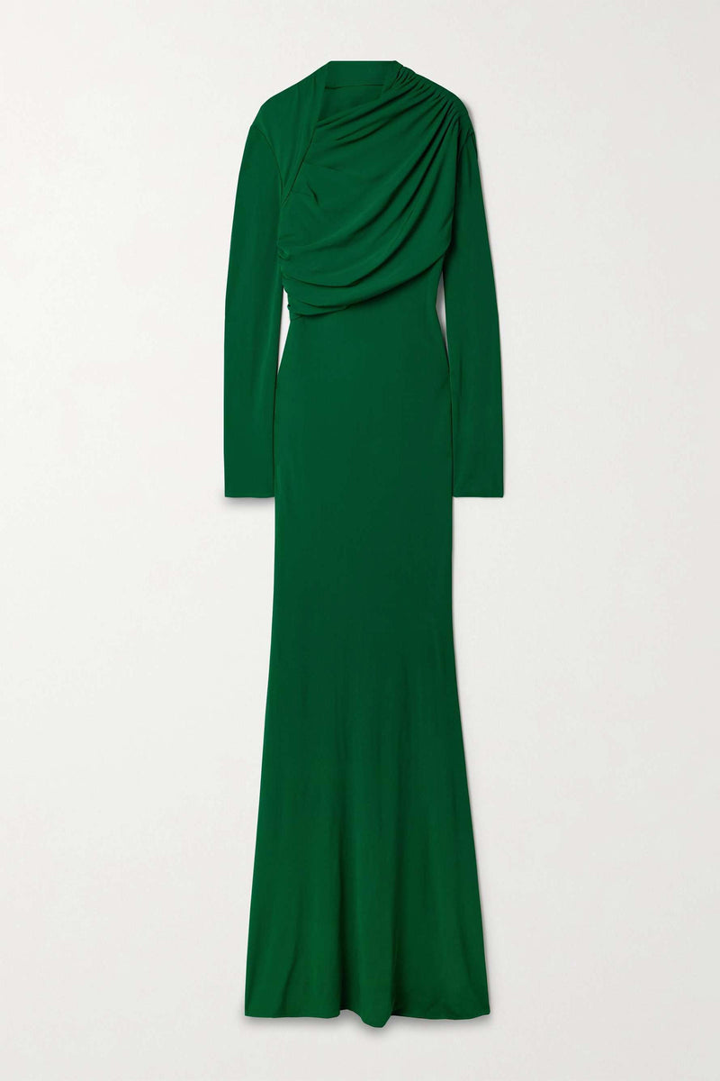 Jersey Long Sleeve Maxi Dress
