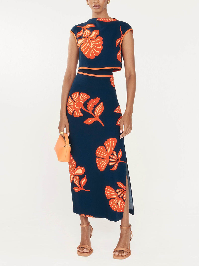 Exquisite Plant and Flower Print Cap Sleeve Short T-shirt
