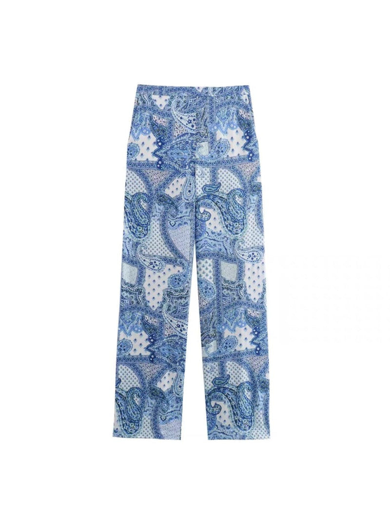 Paisley Print Shirt & Pant Coord Set