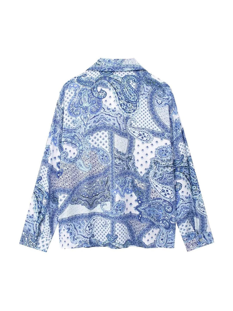 Paisley Print Shirt & Pant Coord Set
