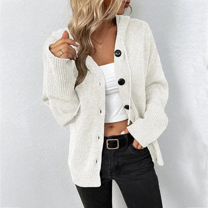 Hazel | ’s Hooded Knit Open Front Button Cardigan