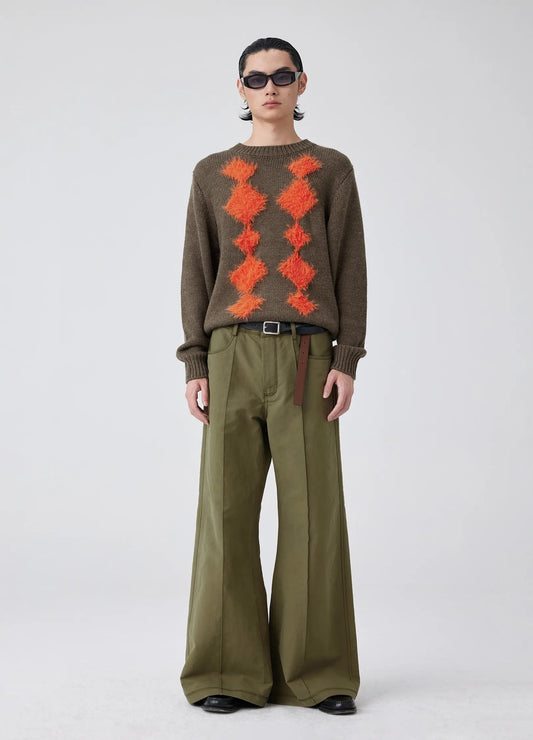 Front Seam Wide-leg Pants