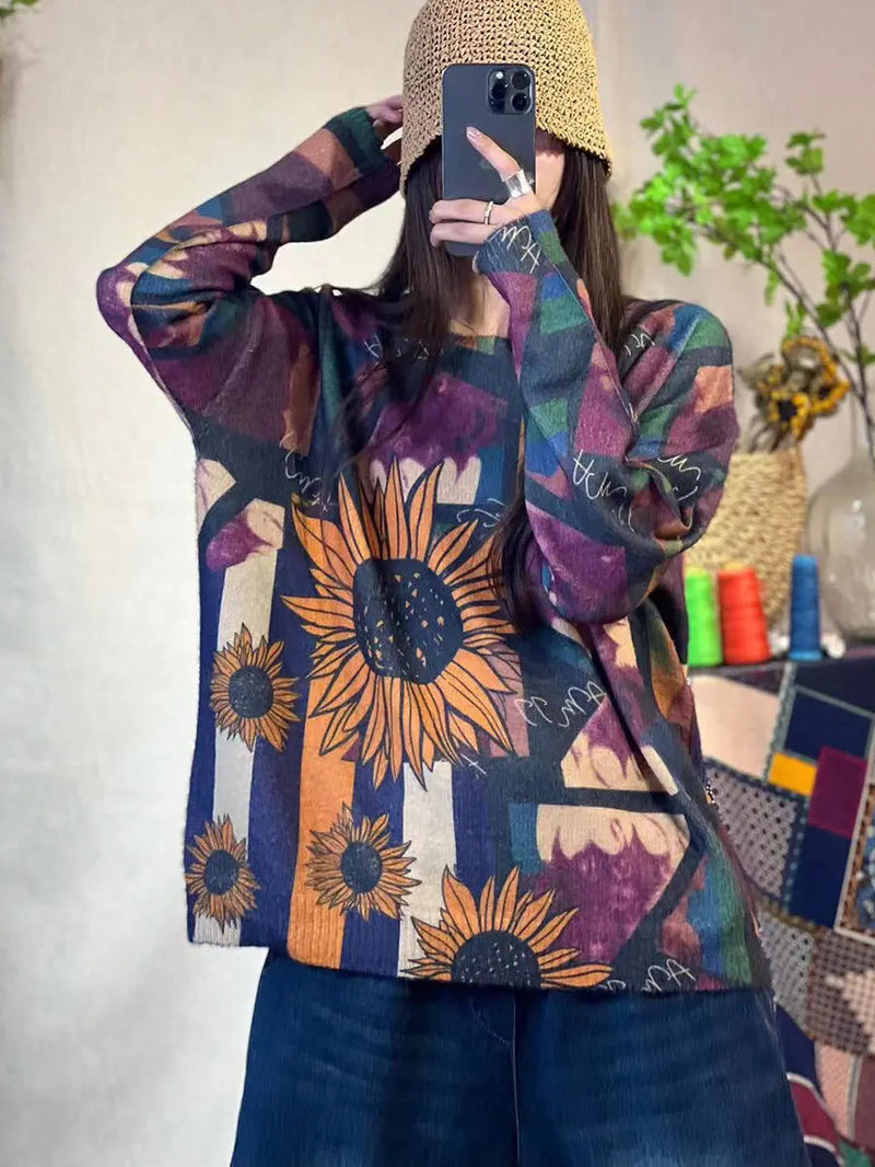 Print Knitted Sweater