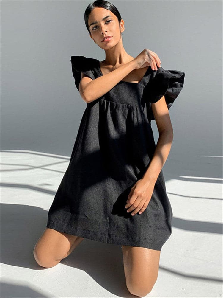 Backless Ruffle Mini Dress