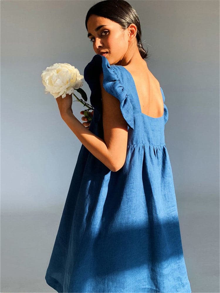 Backless Ruffle Mini Dress