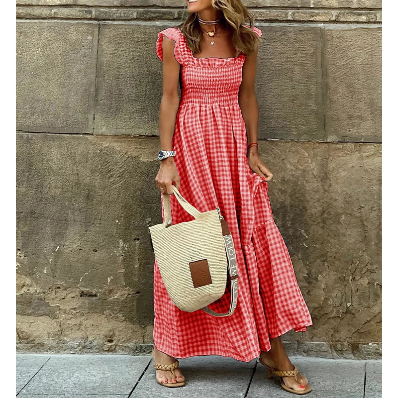 Pleated Sleeveless Maxi Dress for Y2k Dress
