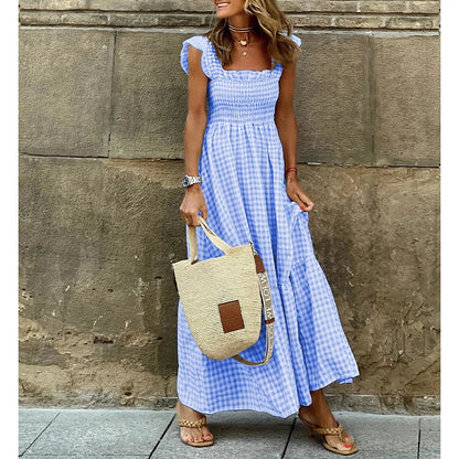 Pleated Sleeveless Maxi Dress for Y2k Dress
