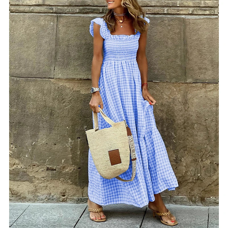 Pleated Sleeveless Maxi Dress for Y2k Dress