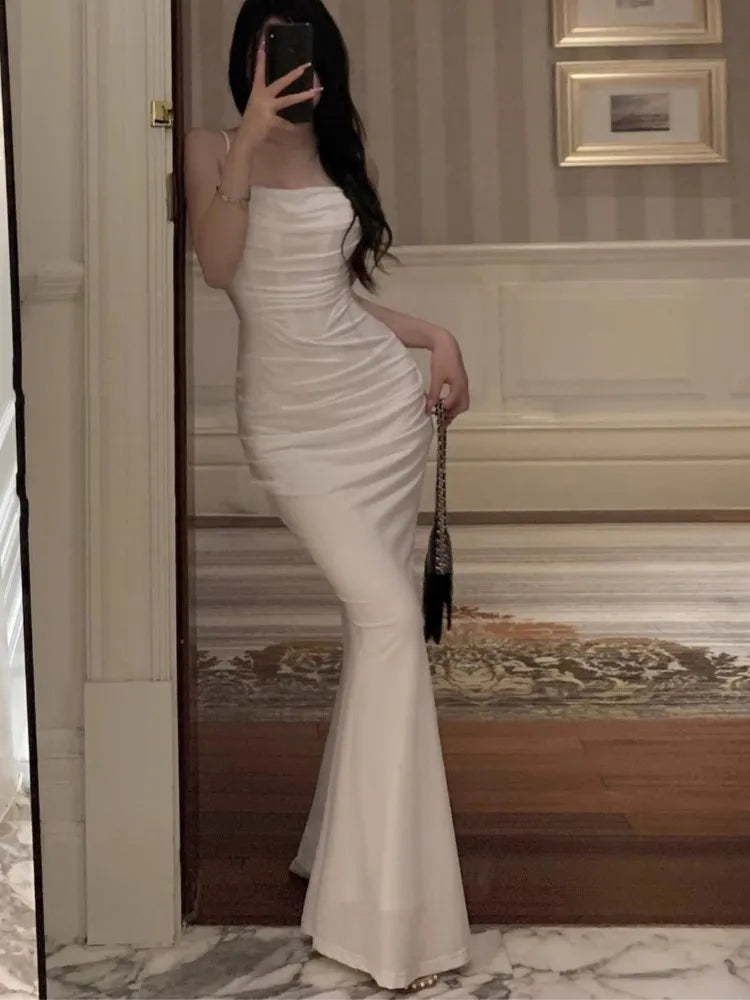 Mermaid Summer Strap Evening Maxi Dress