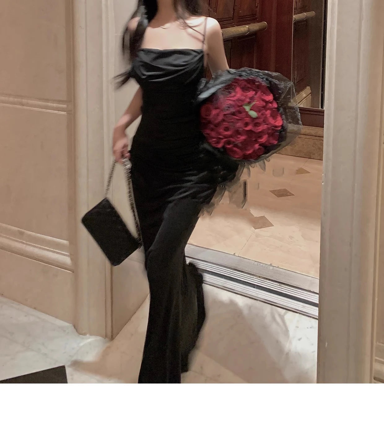 Bodycon Mermaid Long Dresses Summer New Strap Evening Party Runway Prom Robe Korean Vestidos Mujer