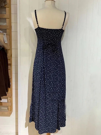Print Summer Slim A-line Long Female Slim Midi Dresses